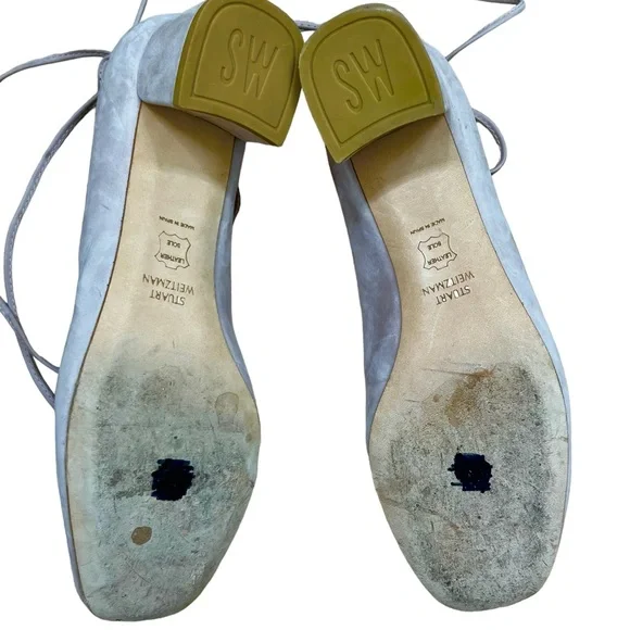 Stuart Weitzman Cordon Lace Up Suede Pumps - Picture 11 of 11